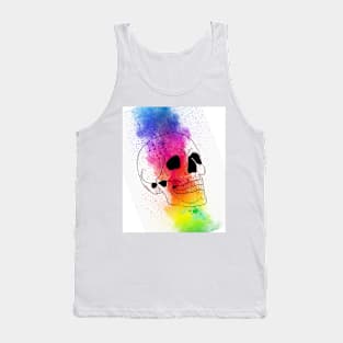 💀🎨Crazy beautiful halloween skull design skeleton - colorful, painting, psychedelic Tank Top